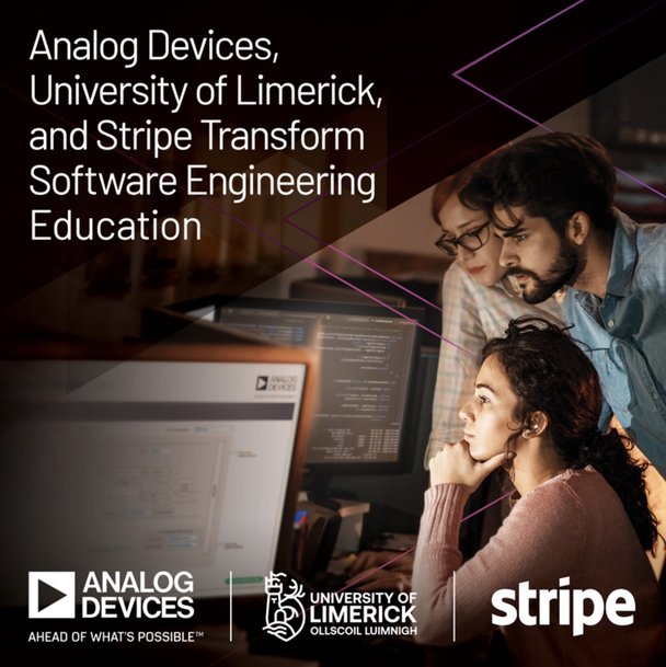 アナログ・デバイセズとリムリック大学、Stripeが、エンジニアリング教育を 改革するソフトウェア技術の実践で協力